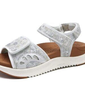 ONCAI White Glittery Walking Platform Sandals Hiking Comfort Orthotic Size 8 EUC